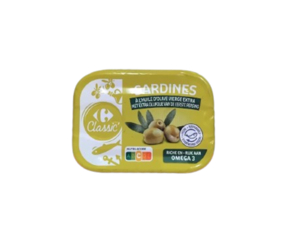 sardine a huile d'olive extra vierge 135gr